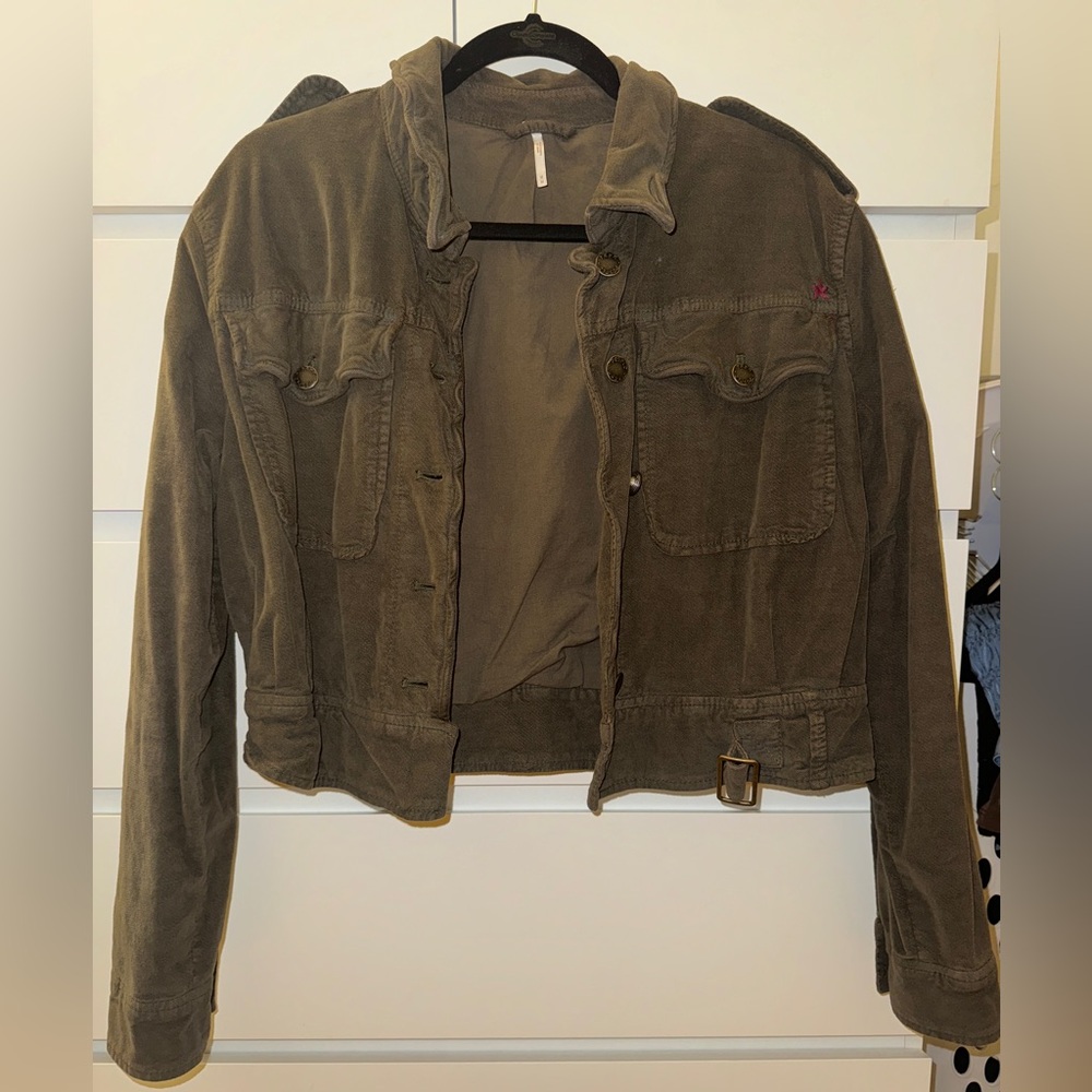 Free People Khaki Utility Jacket
